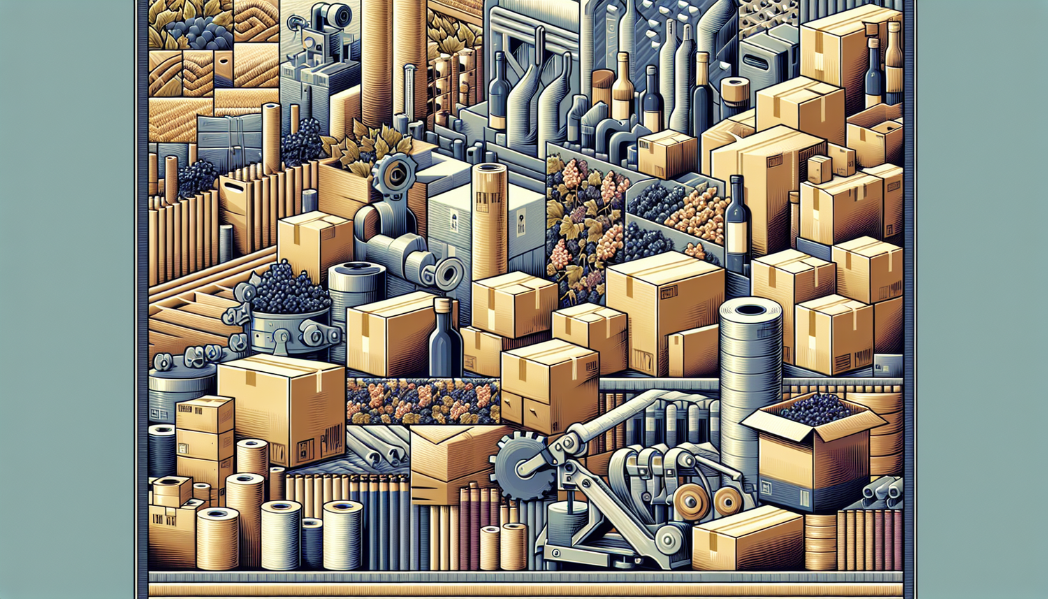 Améliorez l'Efficacité: Emballages Performants en Cartons, Feuillards et Films Étirable pour Secteurs Industriels et Viticoles.