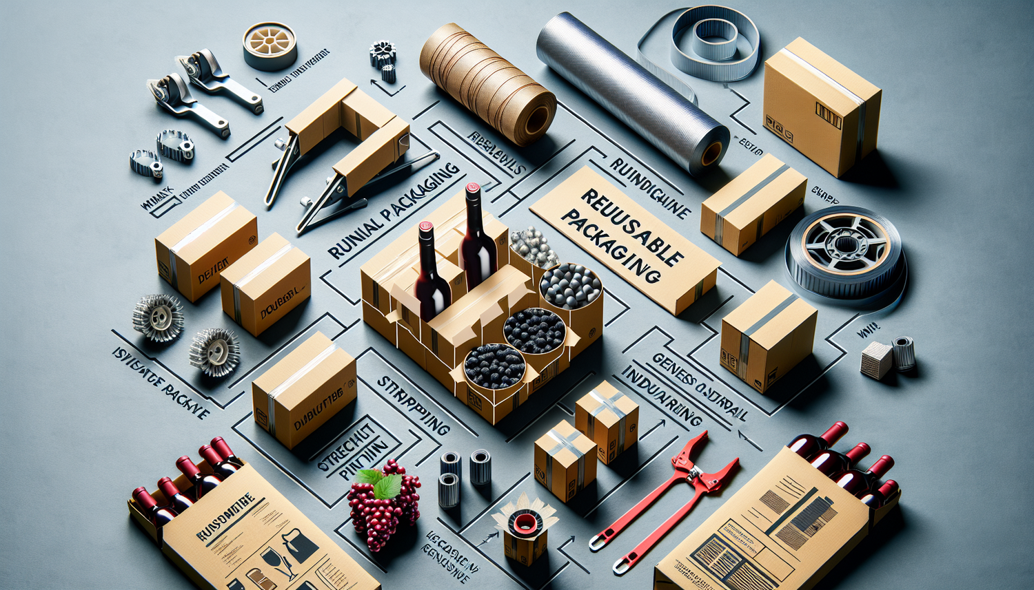 Découvrez les Avantages des Emballages Réutilisables: Cartons, Films Étirable, Feuillards pour Performance Logistique Viticole et Industrielle.