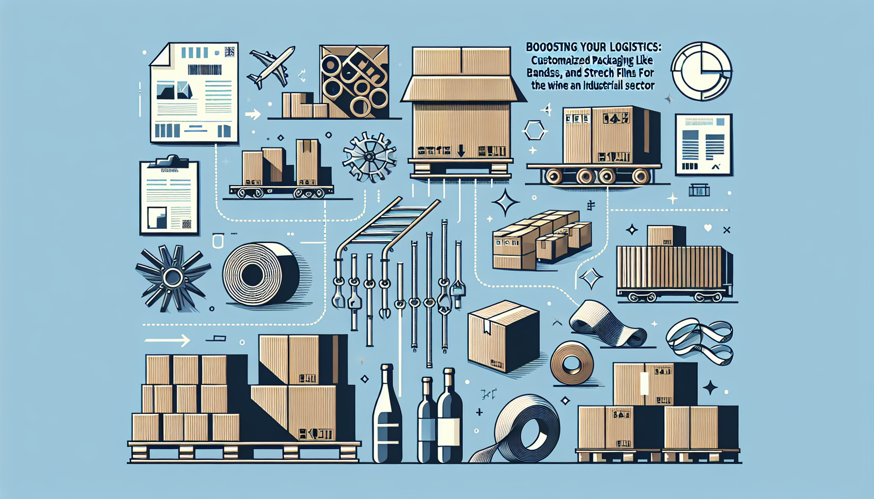 Boostez Votre Logistique: Emballages Sur-Mesure Cartons, Feuillards et Films Étirable pour le Domaine Viticole et Industriel