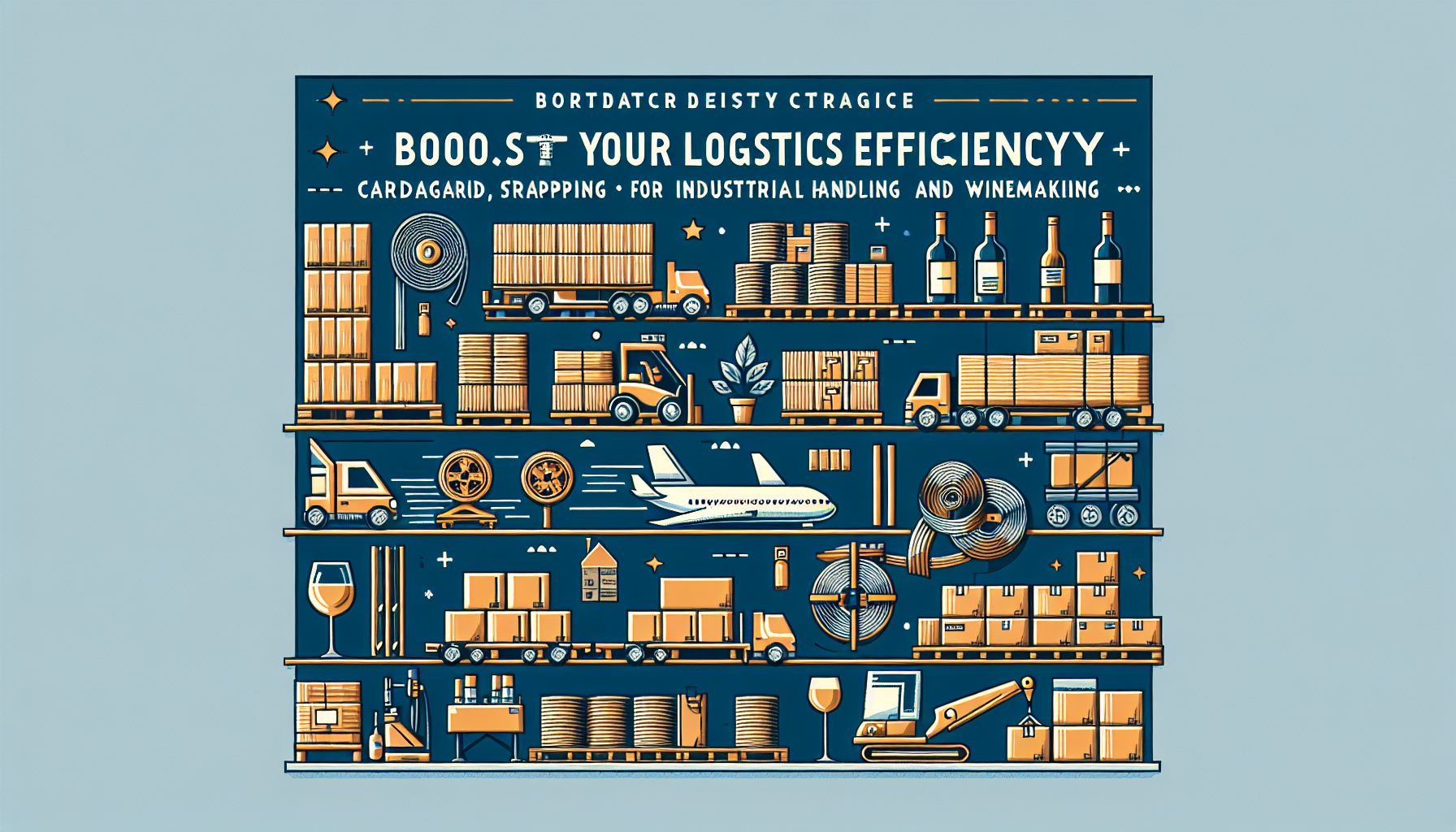 Augmentez votre Efficacité Logistique: Emballages Cartons, Feuillards, Films Étirable pour Manutention Industrie et Viniculture
