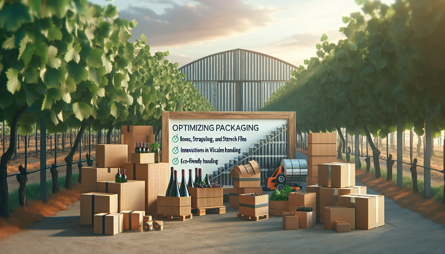 Optimisez Votre Emballage: Cartons, Feuillards et Films Étirable pour Innovations en Viticulture et Manutention Écoresponsable.