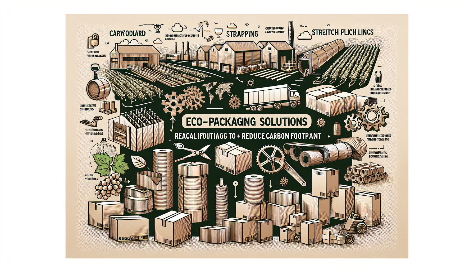 Solutions d'Emballage Écologique: Cartons, Feuillards et Films Étirable pour Réduire l'Empreinte Carbone en Viniculture et Industrie