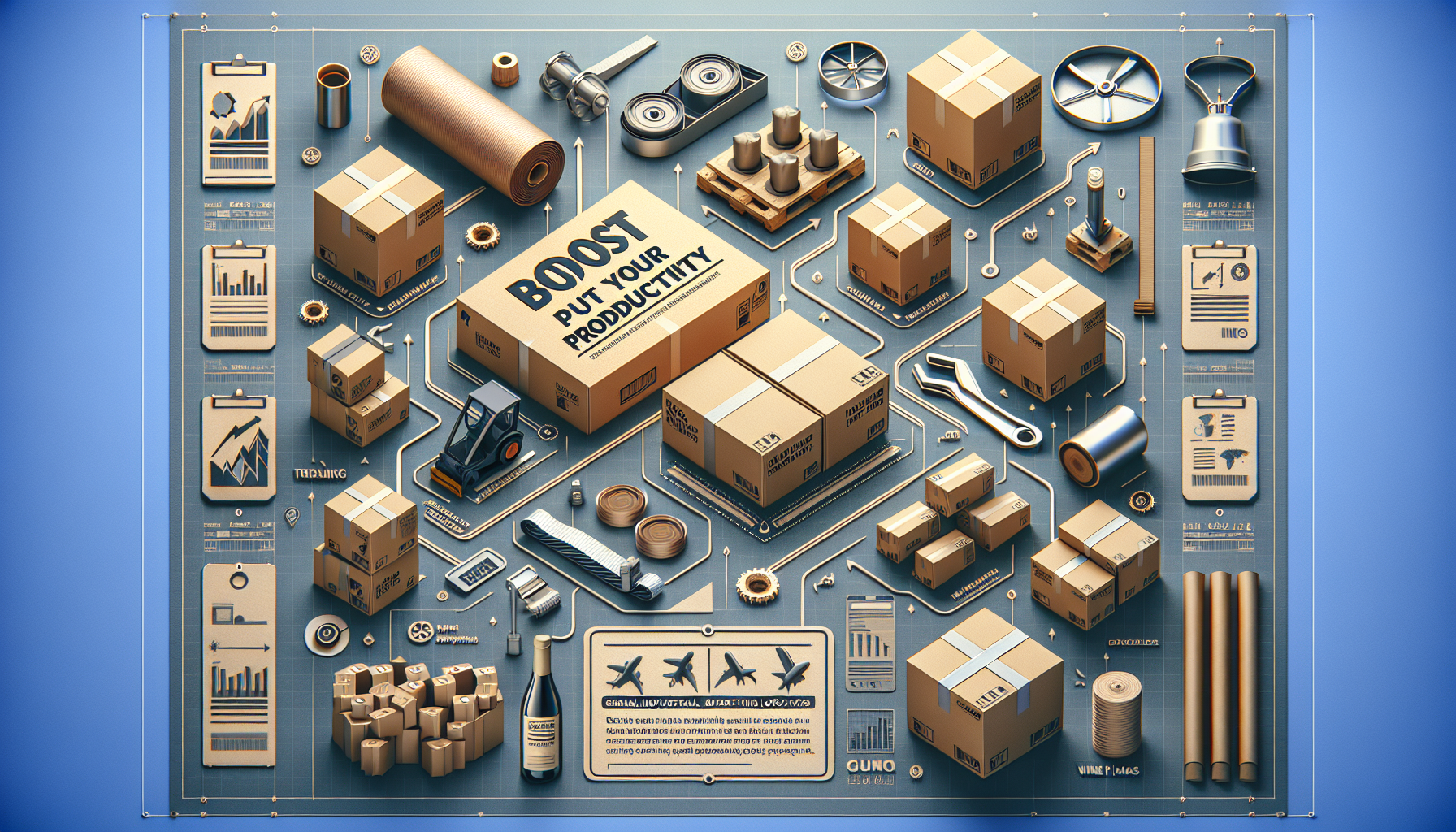 Boostez Votre Productivité: Emballages Cartons, Feuillards, Films Étirable pour Efficacité en Logistique Industrielle et Viticole.